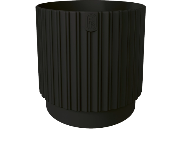 Ghiveci MIKA Cyli Petit ECO Recycled 26 cm – negru intens