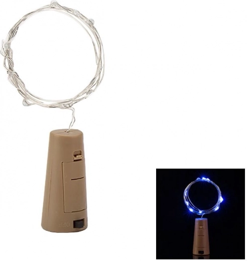 Șir luminos LED cu dop - albastru