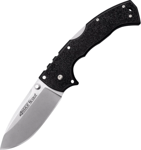 Cold Steel 4 Max Scout cuțit de buzunar masiv, lamă stonewash, mâner negru Griv-Ex