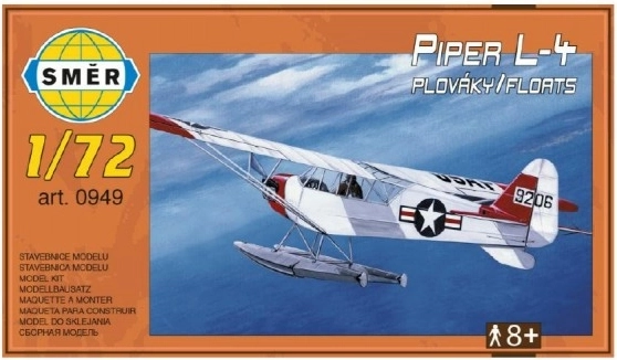 Model avion Piper L-4 cu plute la scară 1:72