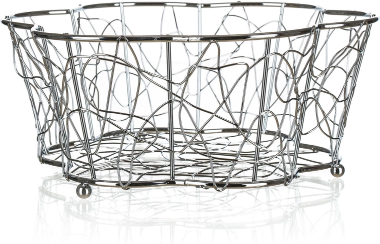 Coș de fructe din sârmă VANITY, crom, 24 × 10 cm