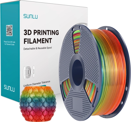 Filament transparent curcubeu Sunlu PLA pentru imprimare 3D