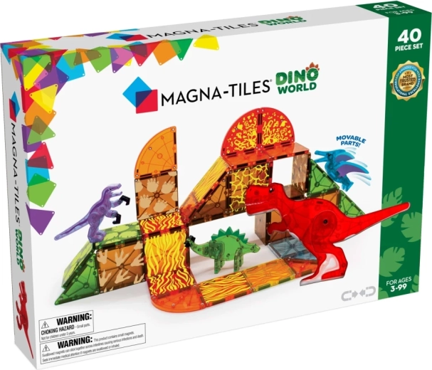 Magna-Tiles set de construcție magnetică Dinozauri 40 piese