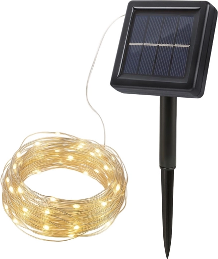 Instalație LED solară Solight, 200 LED-uri, 22 m, alb cald