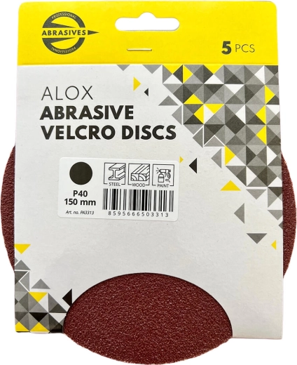 Disc abraziv decupat 150 mm, granulație 100, cu prindere tip arici (5 buc)
