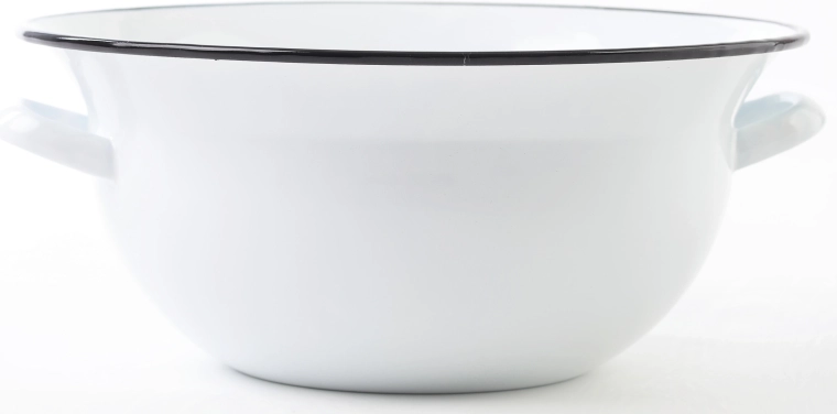 Lighean emailat cu mânere 32 cm, 6 l – alb BERYL