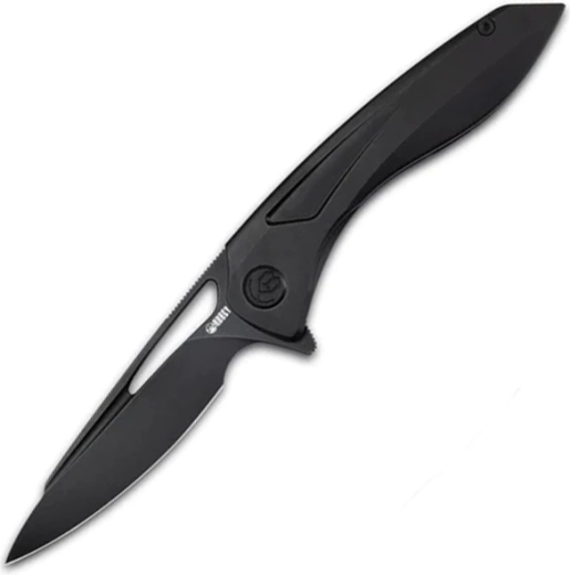 Kubey Velocé cuțit de buzunar 10 cm, complet negru, titan