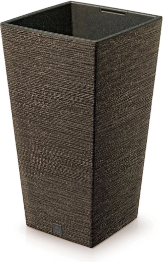 Ghiveci Furu Square Eco Wood cu insert 24 cm – cafea