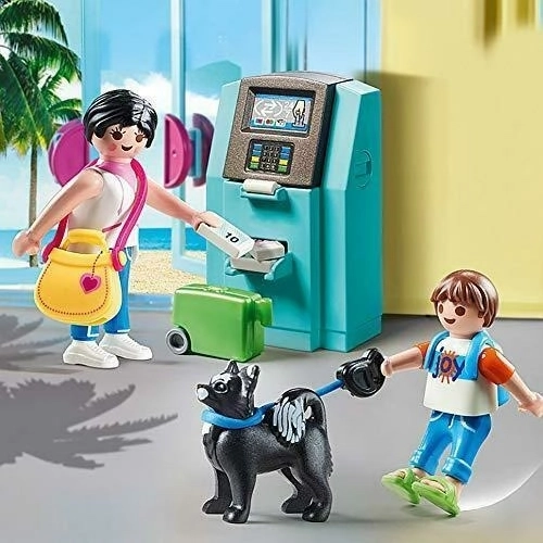 Playmobil turiști cu bancomat