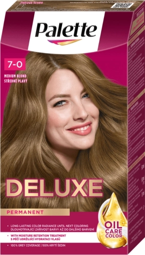 Palette Deluxe 7-0 blond mediu, vopsea permanentă pentru păr 50 ml