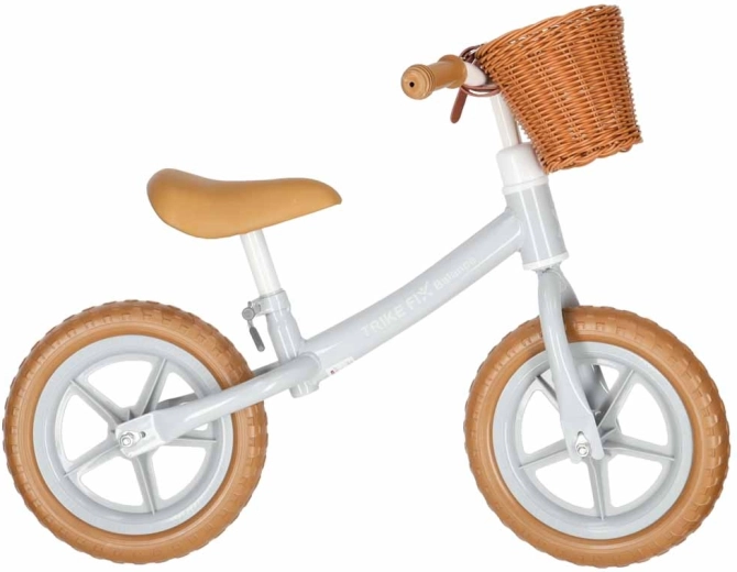 Bicicletă de echilibru pentru copii Trike Fix Balance cu coșuleț, maro