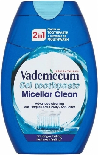 Vademecum 2în1 Micellar Clean pastă de dinți gel 75 ml