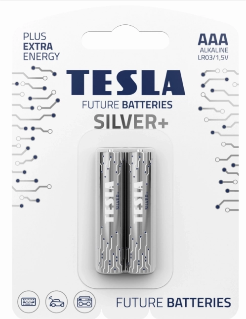 Baterii alcaline Tesla Silver+ AAA 1,5V 2 bucăți