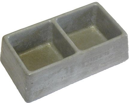 Bol dublu pentru rozătoare din beton 245 × 135 × 75 mm