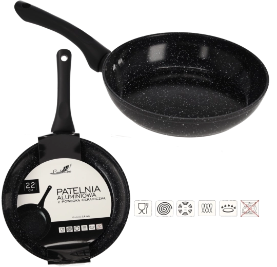 Tigaie din aluminiu 22 cm cu strat ceramic pentru inducție