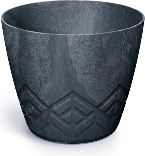 Ghiveci cu efect de beton, antracit, diametru 19,8 cm