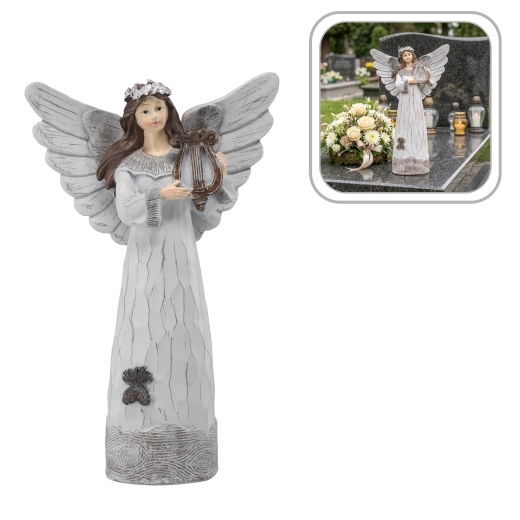 Figurină de înger cu liră, 35 cm