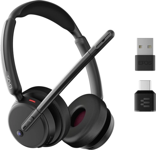 Căști wireless EPOS IMPACT 500 pro Microsoft Teams și UC cu ANC (USB‑C + USB‑A)