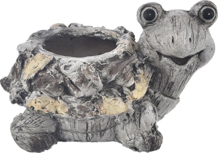 Ghiveci ceramic țestoasă cu decor de piatră 32 × 25 × 21 cm