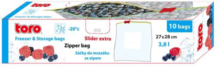 Pungi alimentare pentru congelare TORO 3,8 l, 10 buc.