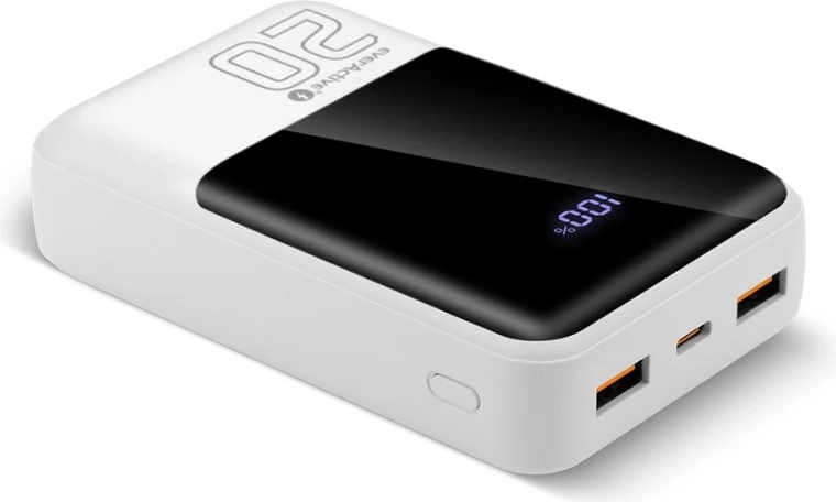Power bank de 20.000 mAh cu încărcare rapidă 22,5 W, 2× USB-A și USB-C cu ecran LCD