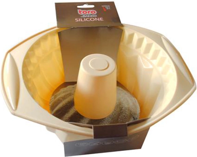 Formă din silicon pentru bundt cu mânere Toro crem