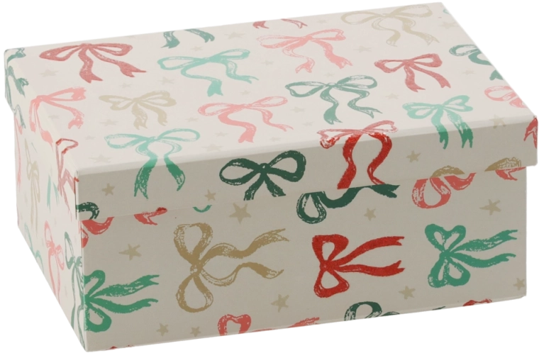 Cutie cadou de Crăciun cu fundă decorativă 19 × 13,5 × 8 cm
