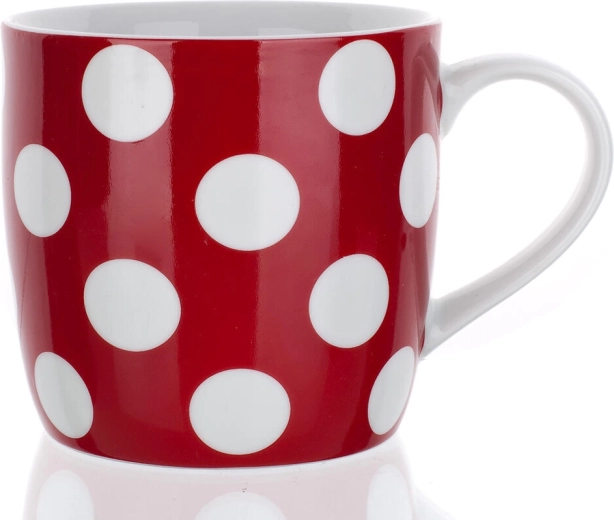 Cană ceramică cu buline 310 ml roșie