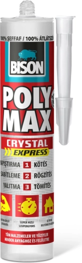 Bison Poly Max Crystal Express adeziv și chit transparent 300 g