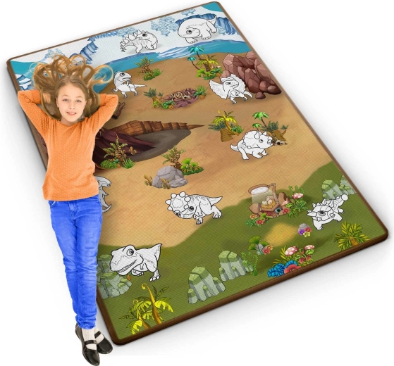 Covoraș de colorat rulabil din spumă RICOKIDS 120 × 92 cm cu markere