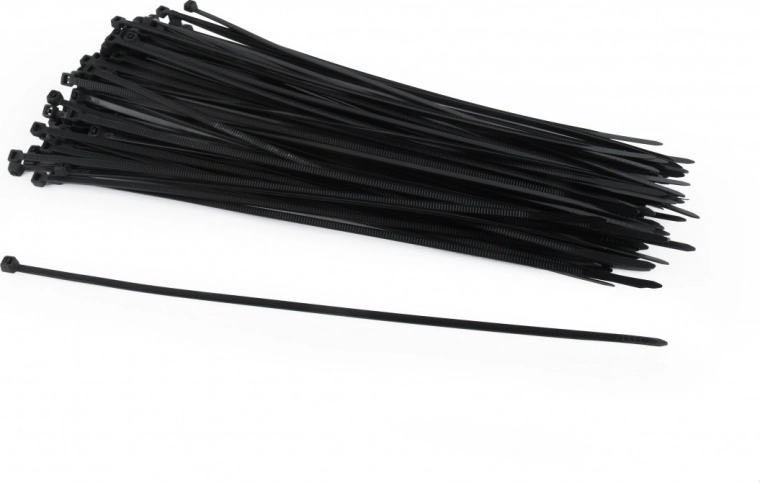 Coliere de cablu negre din nailon, 25 cm × 3,6 mm - 100 buc.