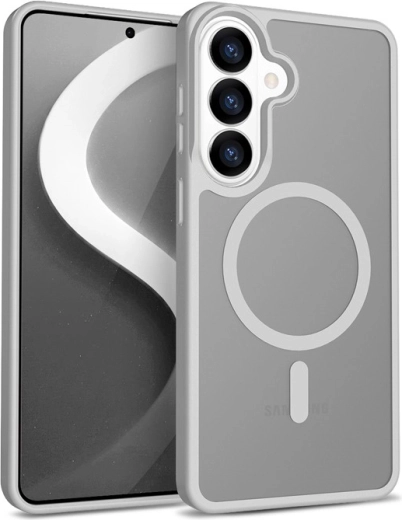 Husă Hybrid Matte Magnetic cu MagSafe pentru Samsung Galaxy S26 – gri