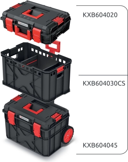 Set de valize pentru scule și organizatoare X BLOCK PRO, 546 × 380 × 970 mm, negru
