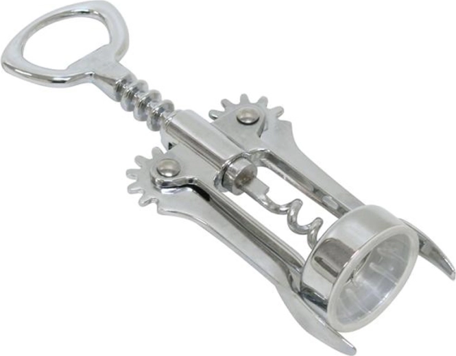 Deschizător de vin cu aripi TORO, crom, argintiu