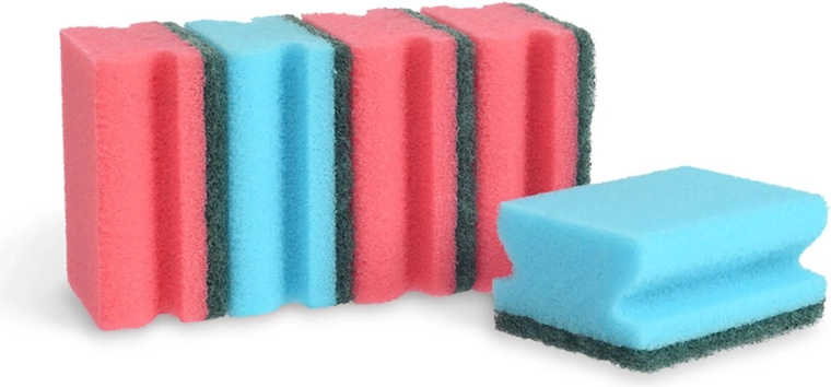 Bureți de vase modelați 8 × 4,5 × 2,5 cm, mix de culori, 5 buc.