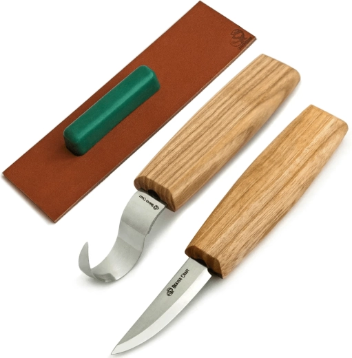 Set pentru sculptarea lingurilor Beavercraft S01 (2 cuțite și accesorii)