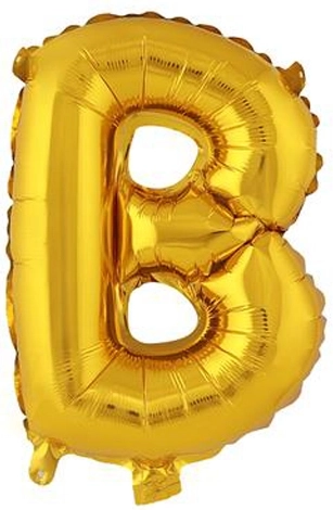 Balon din folie literă B 30 cm auriu
