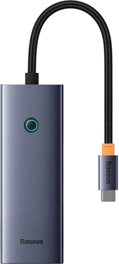 Hub USB-C Baseus UltraJoy 5 în 1 (HDMI 4K@30 Hz, 3× USB 3.0, USB-C PD) gri