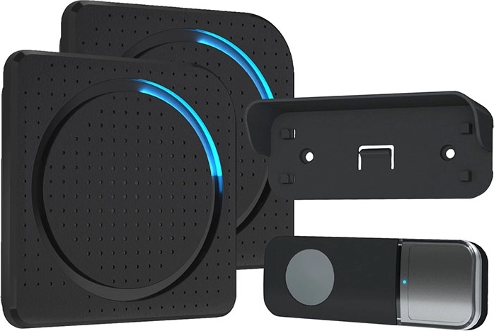 Sonerie wireless Solight pentru priză cu buton, rază de acțiune 200 m, neagră (Learning code)