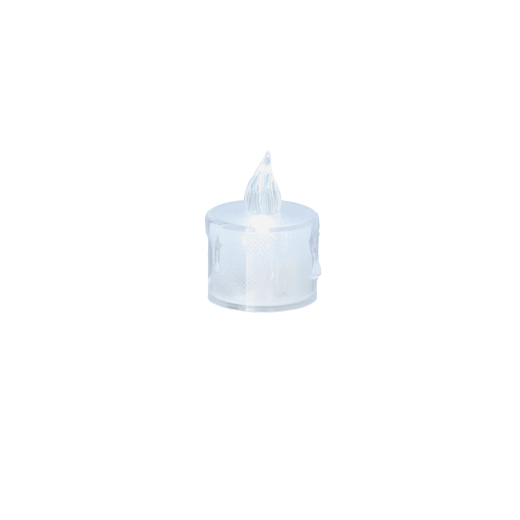 Lumânare tip pastilă LED semitransparentă 3,5 × 4,5 cm – alb cald