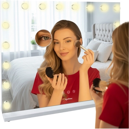Oglindă cosmetică cu iluminare LED Soulima 80 × 62 cm