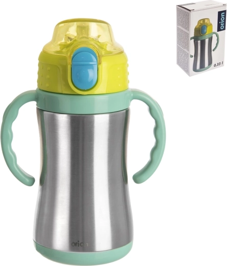Termos din oțel inoxidabil cu pai 330 ml, verde