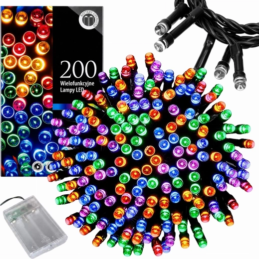 Instalație luminoasă LED de Crăciun 20 m, 200 diode RGB - 1 bucată