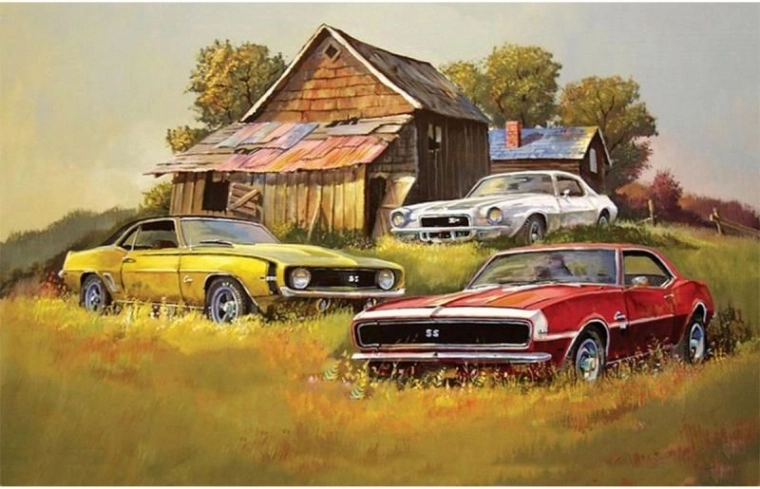 Mozaic cu diamante Chevrolet Camaro SS – 3 clasice 40 × 30 cm - 1 bucată