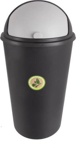 Coș de gunoi cu capac batant 25 l, negru