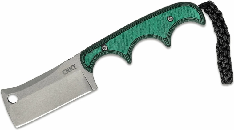 CRKT Minimalist Cleaver cuțit de gât 5,4 cm, negru‑verde, Micarta