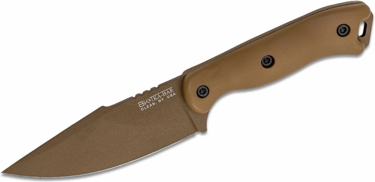 Cuțit universal KA-BAR Becker Harpoon 11,6 cm, nisipiu maro, Zytel, teacă din polimer