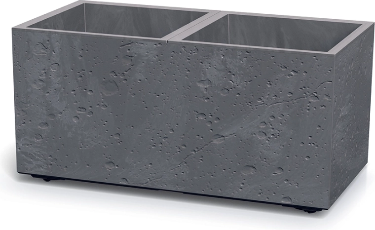 Ghiveci dreptunghiular Sierra Case cu efect de beton 77 cm, marengo