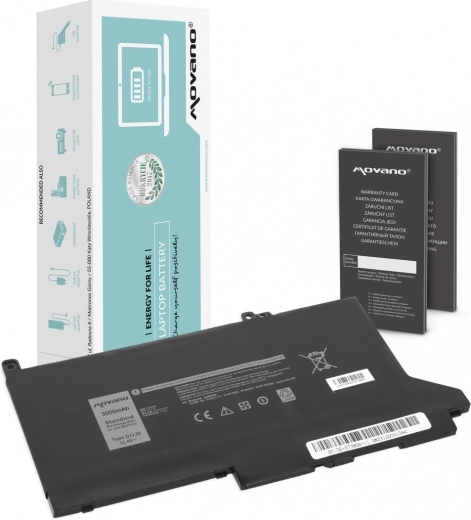 Baterie Movano pentru Dell Latitude 7280/7290/7380/7390/7480/7490 (11,4 V, 3000 mAh, 34 Wh)
