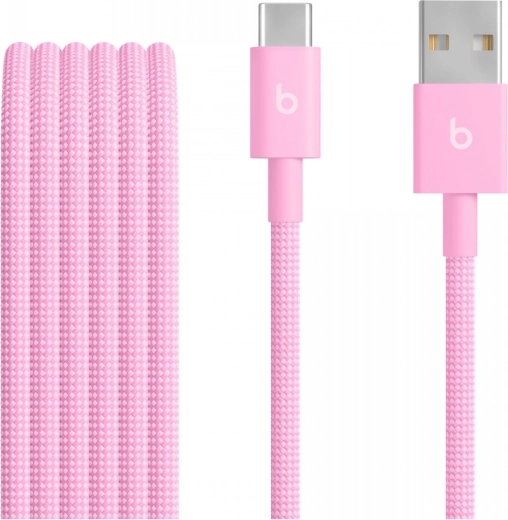 Cablu împletit Beats USB-A la USB-C 1,5 m – roz turbo
